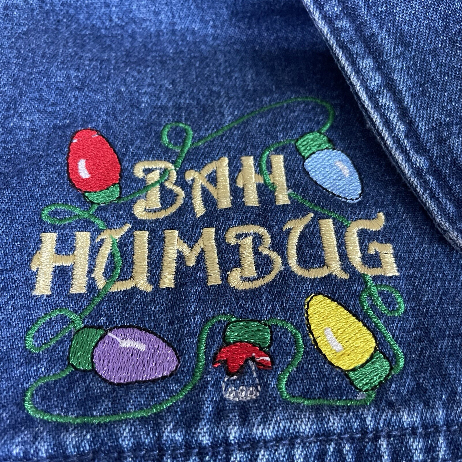 Classic Elements Denim Shirt Shacket Christmas Em… - image 3