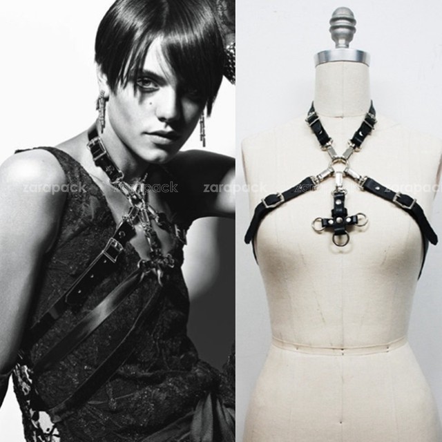 leather harness belt fashion