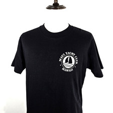 Vintage 80s Maui Yacht Club Hawaii USA T Shirt Vtg Super Cru Poly Tees Large