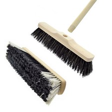 120cm Long Sweeping Broom Brush Soft Natural Bristle Wooden Handle Tough Durable