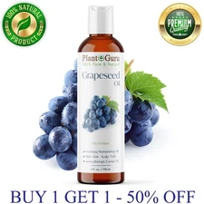 Grapeseed Oil 4 oz. Cold Pressed 100% Pure Natural For Skin, Face, Hair, Massage