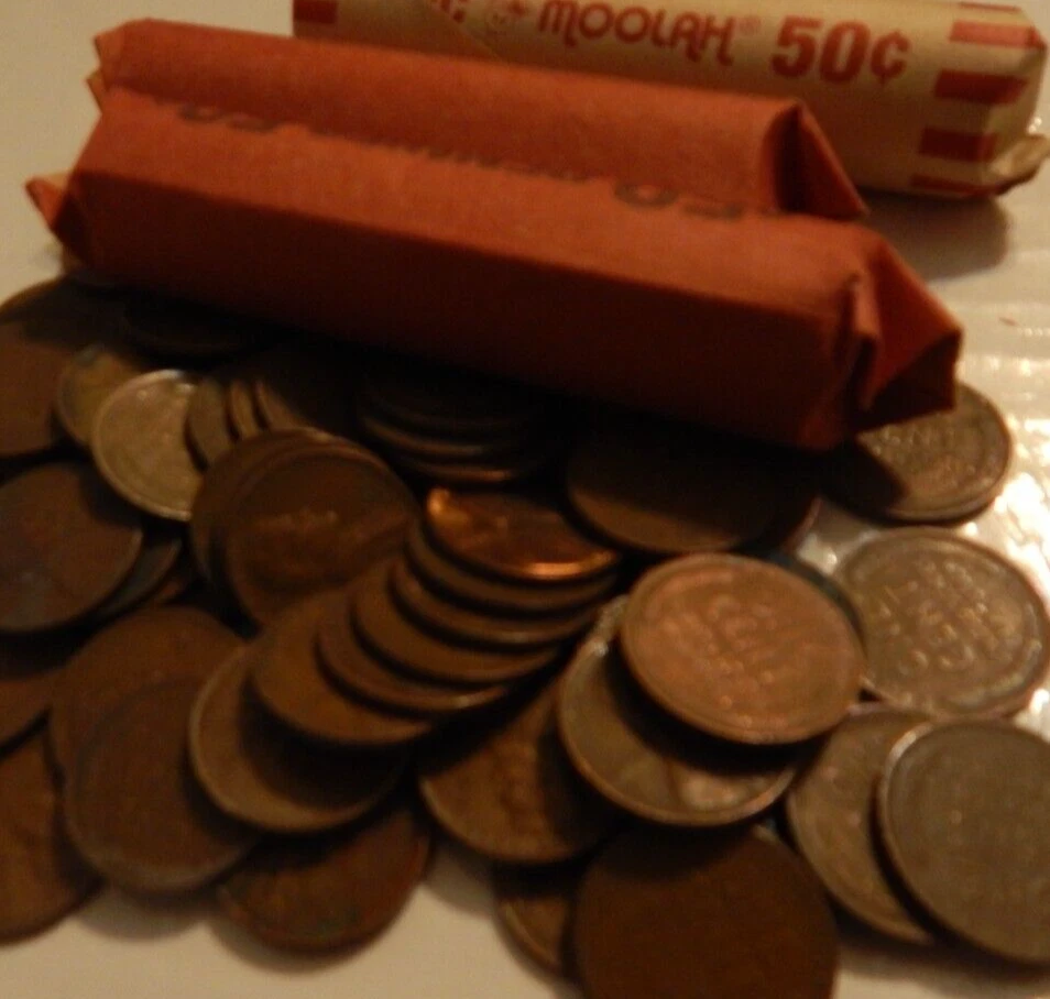 ONE WHEAT PENNY ROLL - 50 PENNIES PER ROLL ******** FREE SHIPPING ******* - Image 2 of 4