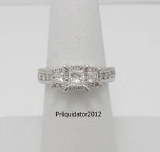 1CT Natural Diamond Halo Engagement Anniversary Wedding Ring 14K White Gold