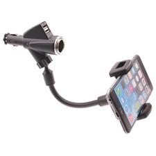 Car Mount Charger Holder DC Socket USB Port Cradle Swivel for Smartphones