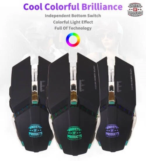 Wireless Gaming Mouse (GAMER FANATIC) Q15 RGB LED Ergonomic Lightweight Black - Image 3 of 4