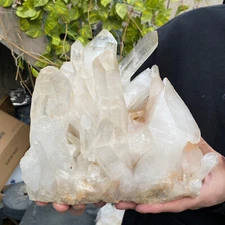 8.1lb Natural Clear White Quartz Crystal Cluster Rough Healing Specimen