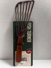 Tablecraft Fish Turner Spatula 11" Stainless Steel Wood Handle NEW on Card