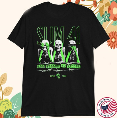 Sum 41 All Killer No Filler 1996 2024 Skeletons T-shirt, size S-5XL