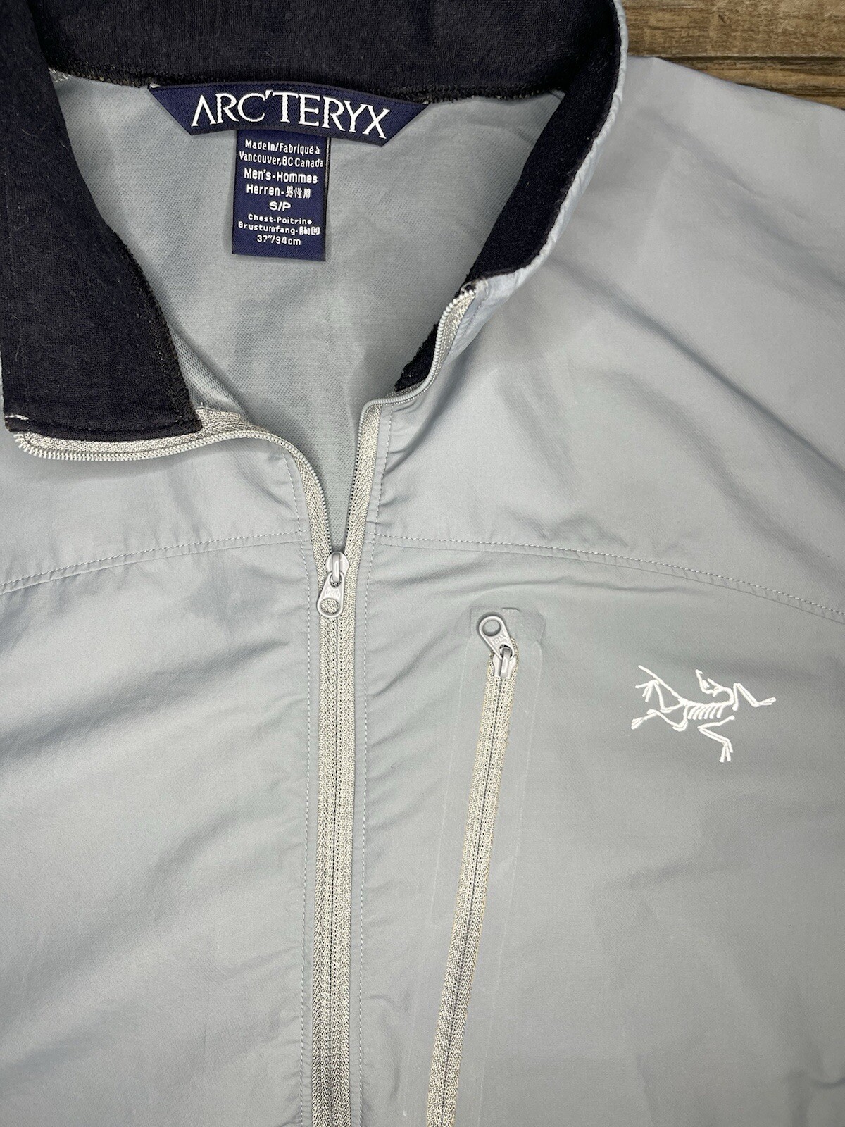 Pullover a vento vintage Arc'teryx uomo taglia small grigio 1 4 zip leggero