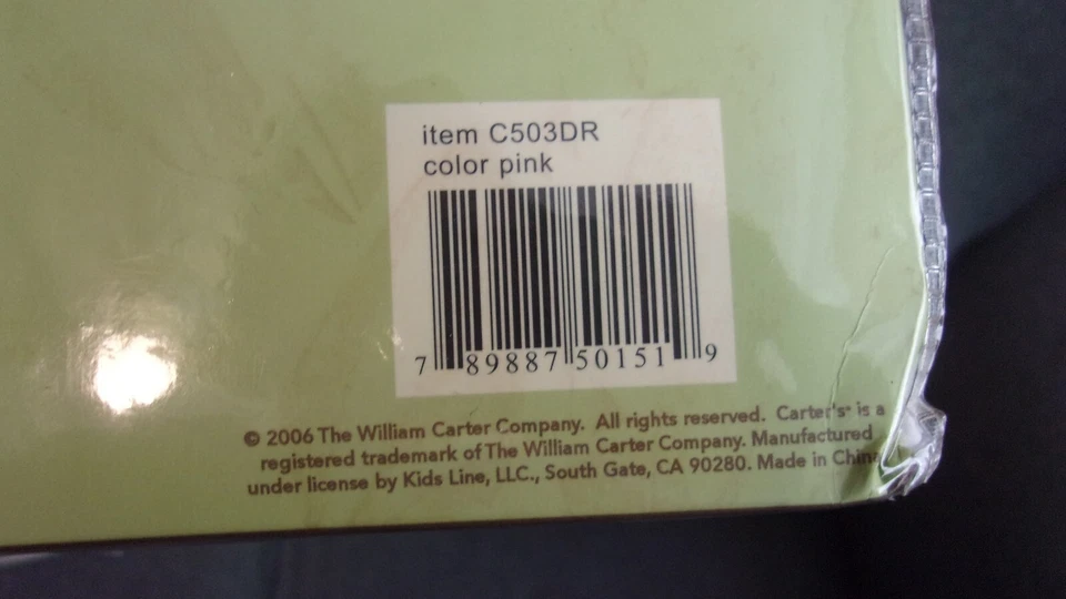 NUEVO EN PAQUETE CARTER'S, The Basic's CRIB DUST RUFFLE, Falda de cama, Rosa BLANCO RAYA, Foto 4 de 4