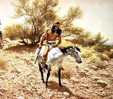 Frank McCarthy APACHE TRACKERS American Indians Western Art Bookplate Print 30