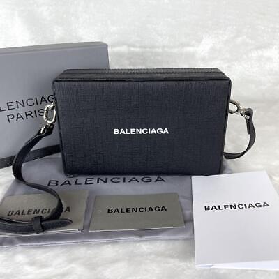 BALENCIAGA Shoulder Bag Leather Black w/Box Excellent JAPAN | eBay