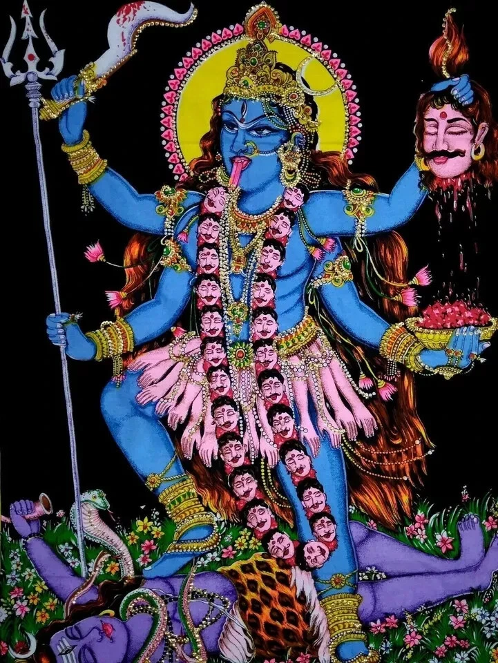 Dios indio Kali Mata tapices hippie colgante de pared póster decoración bohemia tiro Foto 2 de 2