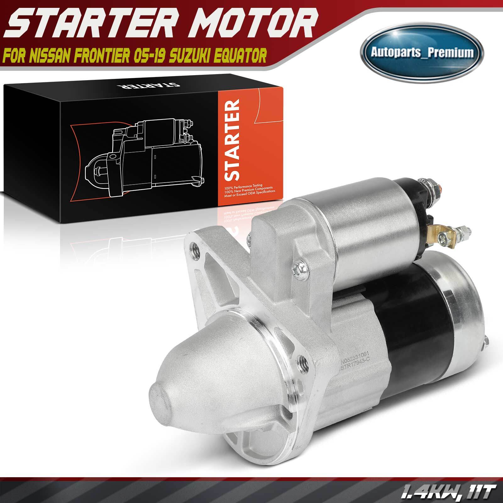 Starter Motor for Nissan Frontier 2005-2019 Suzuki Equator 2.5L 1.4KW 12V CW 11T