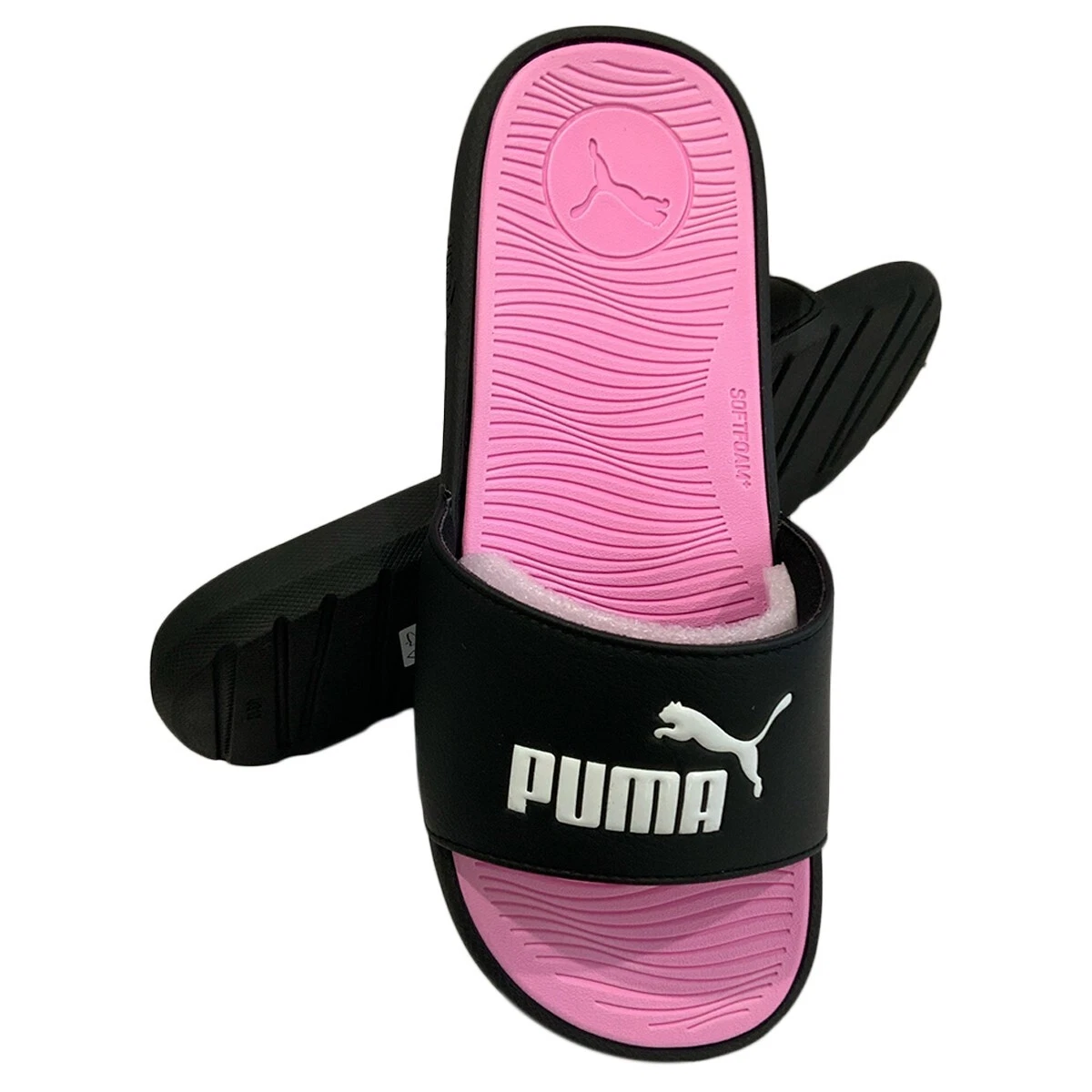MSRP $48 99 NUOVI CON ETICHETTE PUMA COOL CAT 2.0 SANDALI DONNA NERO ROSA SLIP ON SLIDES 6 10
