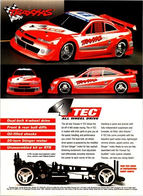 Traxxas 4 TEC RC Car AWD Vintage Print Ad 1998 Wall Art Decor