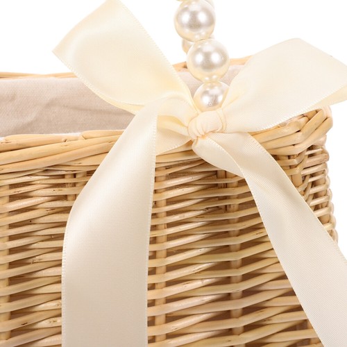 Set of 2 Perle Handtasche Fräulein Frau Für Strand Gewebter Umhängetasche Weben - Zdjęcie 9 z 12