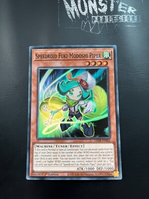YUGIOH SPEEDROID FUKI-MODOSHI PIPER SUPER RARE LED8-DE002 1.AUFLAGE