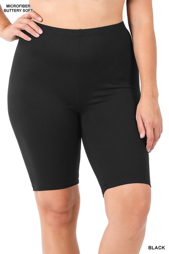 1X 2X 3X Bermuda Bike Shorts Soft Stretch Cotton Microfiber Leggings Gym Yoga - Picture 25 of 54