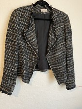 ANN TAYLOR Career Blazer Tweed Jacket Women Sz 10 Wool Blend Lined