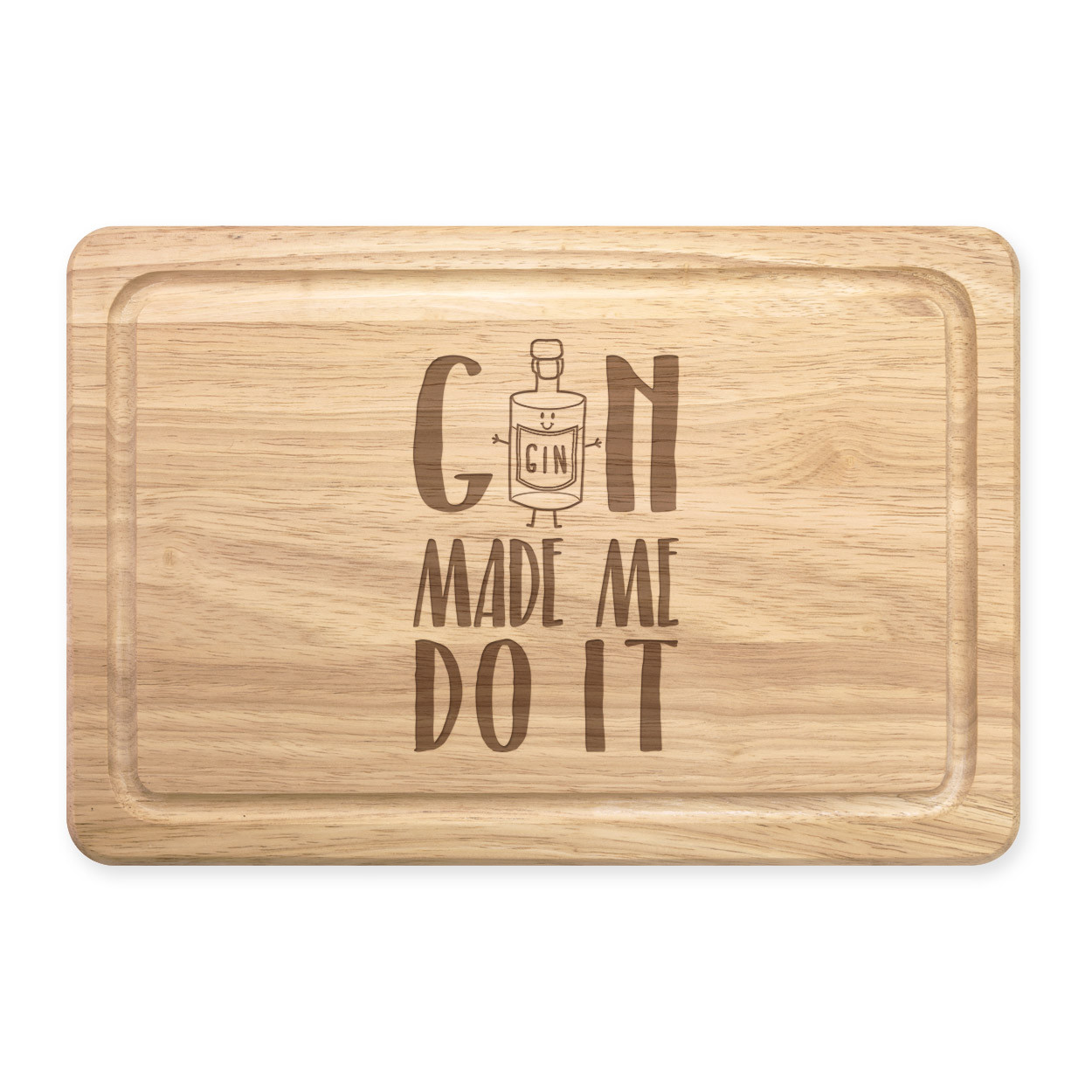 Gin Made Me Do It Rectangular Wooden Chopping Board - Funny Joke