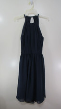Womens Sorella Vita Formal Dress Size 10 Blue Strap Neck Open Back  Button Lined