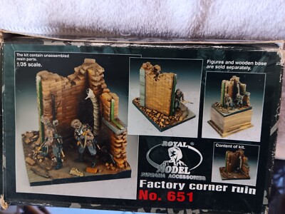 Royal Model 1/35;Factory Corner Ruin #651 & Kirin 1/35 Lighting Up (2)  #25029
