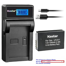 Kastar Battery LCD USB Charger for OEM Canon LP-E17 Genuine Canon LC-E17 LCE17E