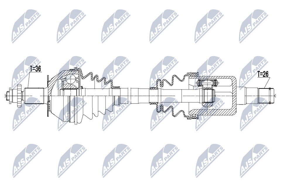 NPW-VW-125 NTY Drive Shaft for SEAT,SKODA,VW