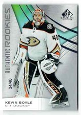 2019-20 SP GAME USED AUTHENTICTRUE ROOKIES KEVIN BOYLE 34/40 ANAHEIM DUCKS #124