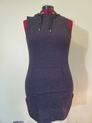 GUESS Lonan Marled Hooded Sweatshirt Tunic Dress Grey Size Small - Main Image