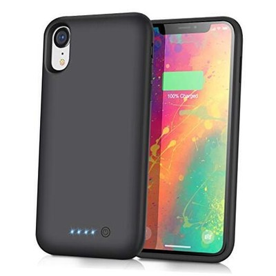 Battery Case for iPhone XR Upgraded【6800mAh】 Portable Rechargeable Black