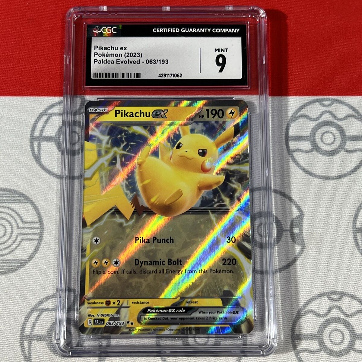 CGC 9 Pikachu EX 063/193 Paldea Evolved 2023 Pokemon Card CGC 9 Pikachu EX 063/193 Paldea Evolved 2023 Pokemon Card