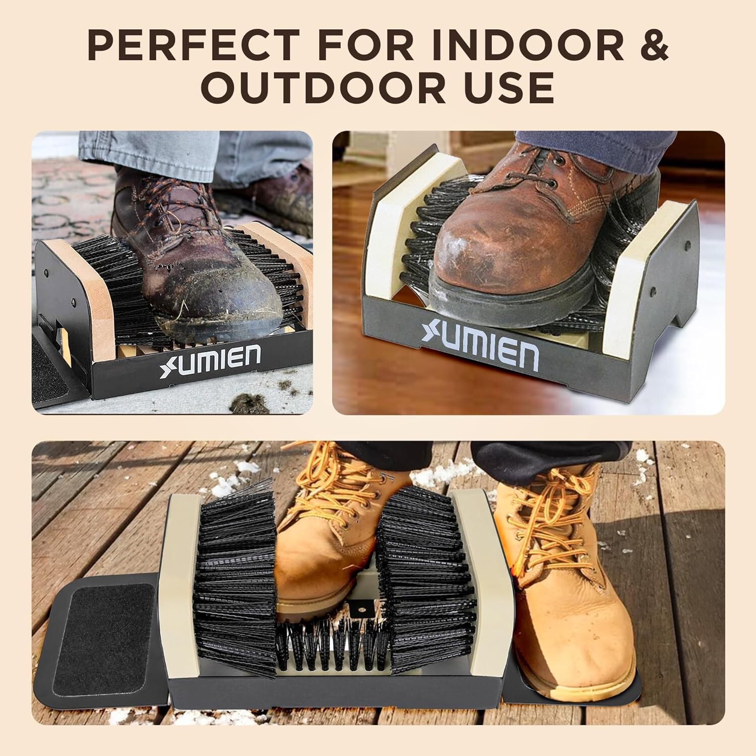 Umien Boot Scraper & Shoe Brush � Heavy Duty Outdoor Shoe Cleaner & Scrubber