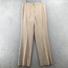 Talbots Dress Pants Womens 10L (actual 32x34) Beige High Rise Flat Front Zip Fly