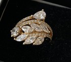 Vintage Milor, made in Italy CZ Leaf Motif pinky ring. — photo 2