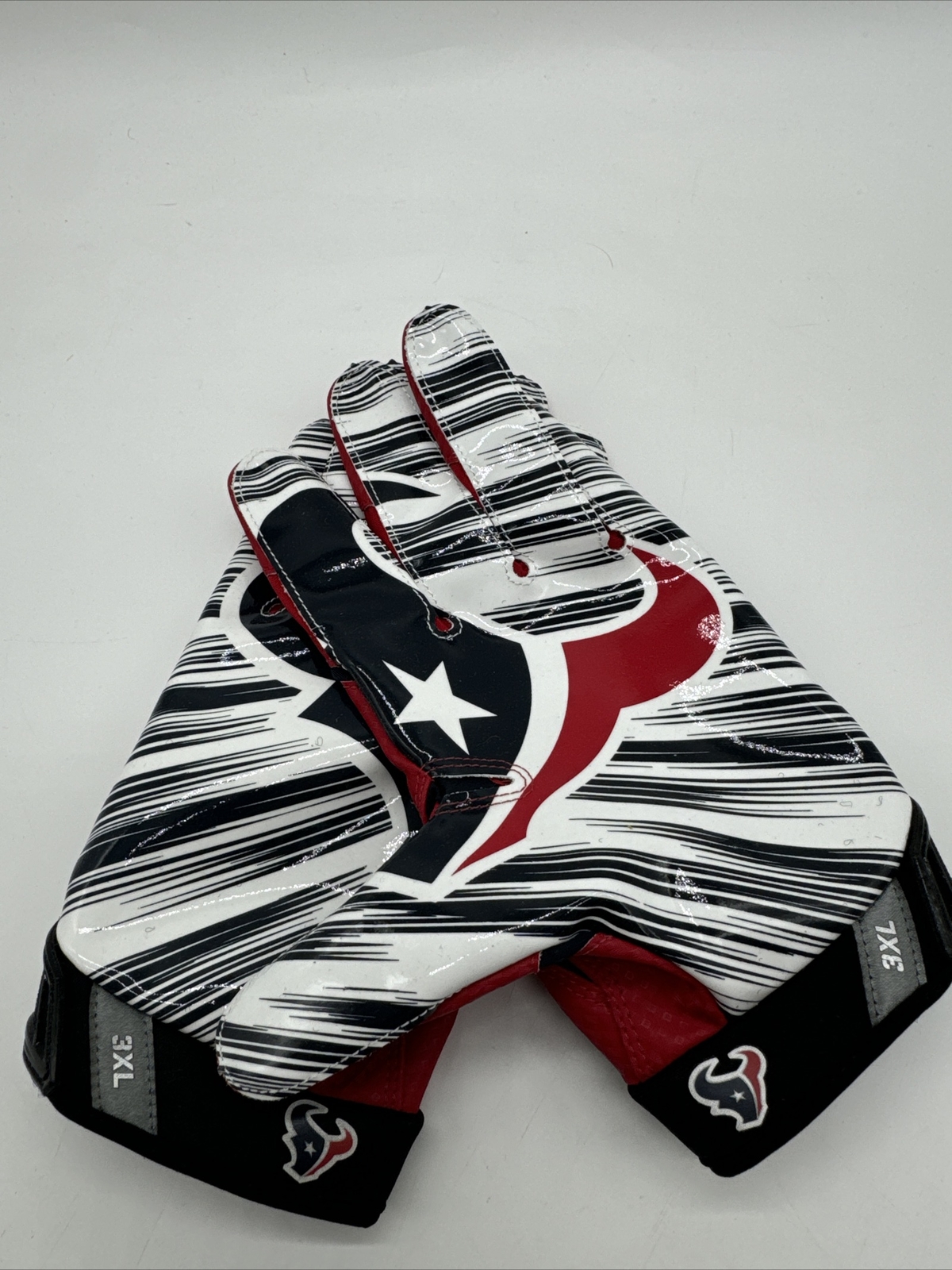 NIKE VAPOR JET 3.0 NFL HOUSTON TEXANS RECEIVERS FOOTBALL GLOVES, PGF339-131 3XL