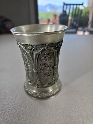 Vintage German WMF ZINN Pewter Shot Glass Goblet Cup Carl Spitzweg