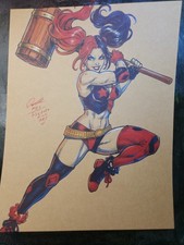 Harley Quinn Original Fine Art Signed 8.5x11 ...