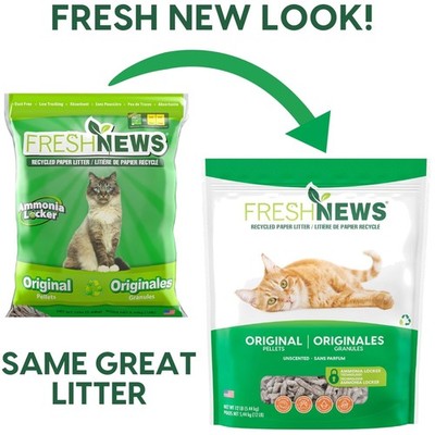 Eco-Friendly Paper Cat Litter, 12lb, Unscented