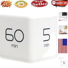 Stylish White Cube Flip Timer with Gravity Sensor for Enhanced Time Management