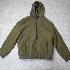 American Rag Jacket Mens XL Green Hooded Wool...