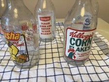 6 x Unigate 1 Pint Milk Bottles. Inc Kellogg's, Crusha, Unigate