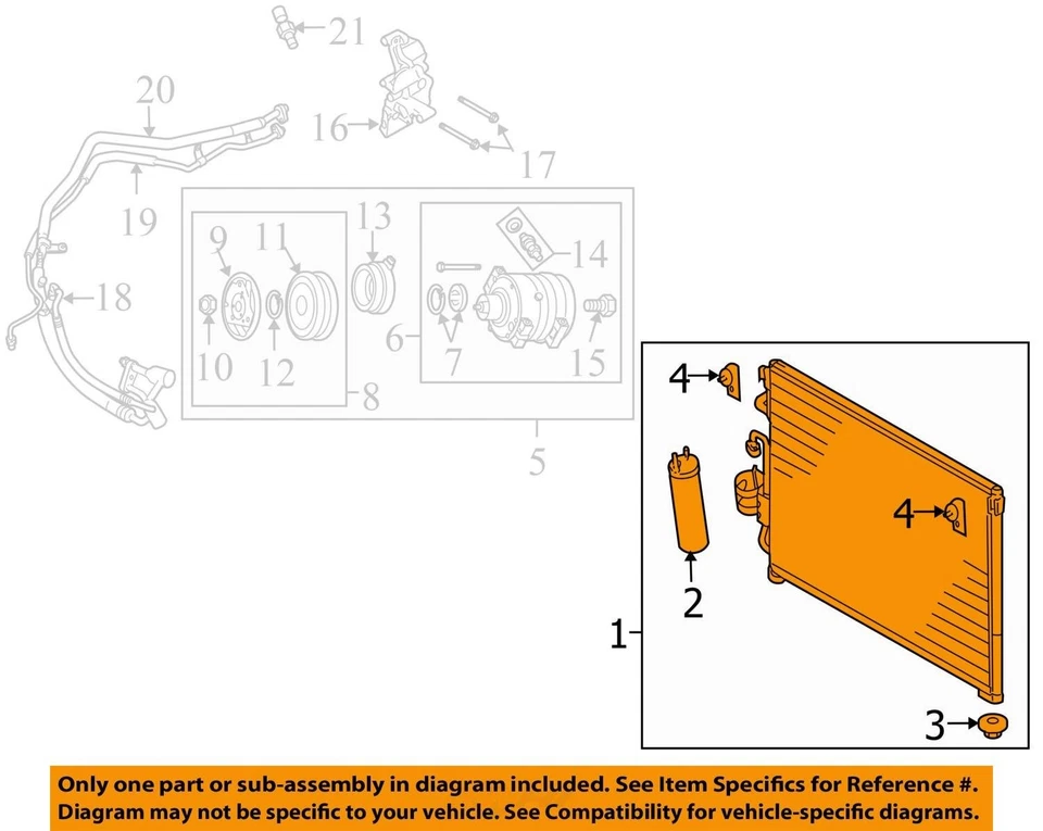 Condensador de aire acondicionado Suzuki Verona 2004 2005 2006 122 k OEM Foto 4 de 4