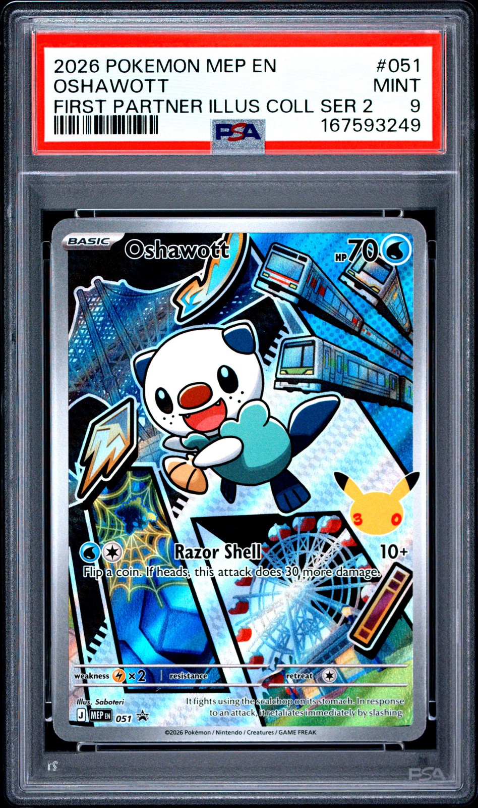 2026 POKEMON MEP EN-ME BLACK STAR PROMO #051 OSHAWOTT PSA 9