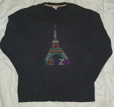 Kenzo - Pullover/Sweatshirt - schwarz mit Applikation - Größe L