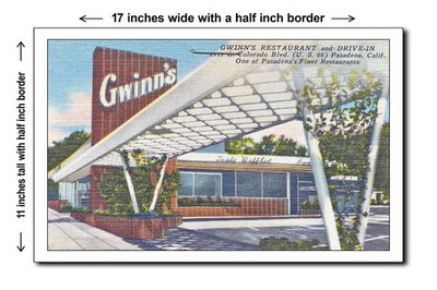California 1940s - Gwinn's Restaurant and Drive-in, 2915 E. Col - 11x17 Poster