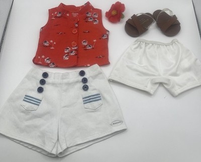 No Doll/book! American Girl Doll Nanea Meet Outfit Underwear Shoes Flower Clip