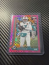 2025 Topps Chrome Hot Pink X-Fractor Jaylen Waddle #186 — Miami Dolphins