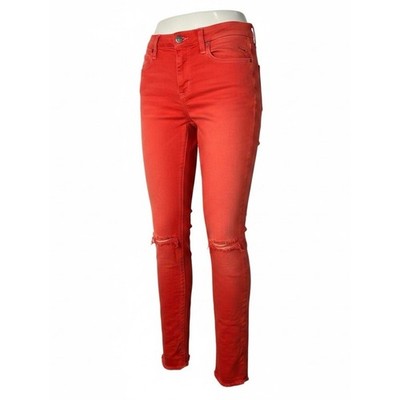 Joe's Jeans Red Skinny Distressed Knee Finn Ankle Jeans size 26 B139